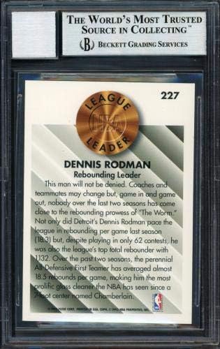 Dennis Rodman autografou 1993-94 Fleer Card 227 Detroit Pistons Auto Grade 10 Beckett Bas 12518875 - Cartões autografados de