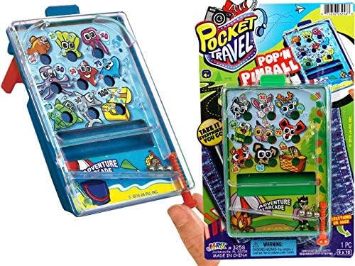 JA -RU Pocket Travel - Pinball Game Toy Mini Games portáteis de pinball para crianças e adultos. RETRO TABLETOP JOGOS DE PARTE HANDHOLD TRAMOS VINTAGE CLÁSSICOS. Favorias da festa Cestas de Páscoa. 3258-1