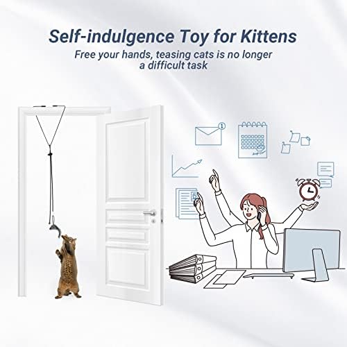MypeTags Interactive Cat Toy, com brinquedos de gatos interativos Bells para gatos internos RETABILIDADES TRABOTOS DE GATITOS ENSTRÁVEIS PARA CATOS INTERIORES, com elasticidade e exercício físico Toys de gatinho