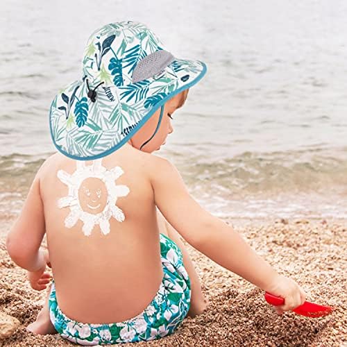 Chapéu de balde de bebê e óculos de sol, chapéu de sol Protection UV com largura Brim, Capéu de praia para crianças itens essenciais para menino