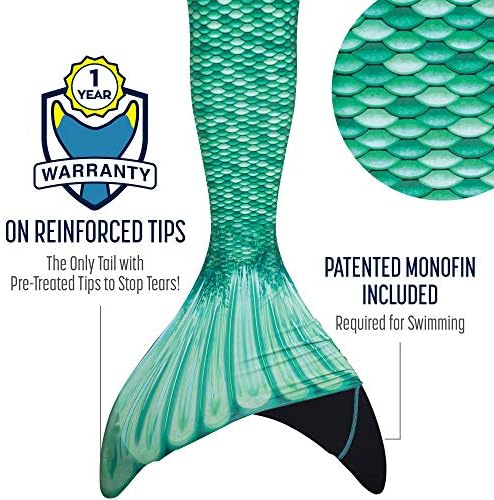 Fin Fun Mermaidens - Tails de sereia para nadar para meninas e crianças com monofin