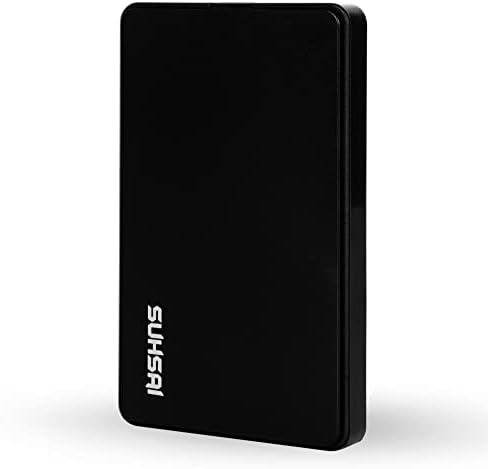 Suhsai portátil 500 GB de disco rígido externo, armazenamento de backup em HDD com transferência de dados rápida USB 2.0, disco rígido Ultra Slim & Light 2.5 ”compatível com PC, Mac, janela, laptop e desktop