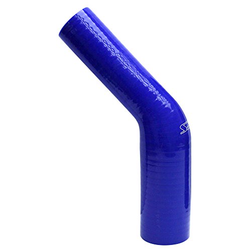 HPS 3 -4 ID, Silicone 45 graus Reducer Coupler Mangueira, alta temperatura reforçada, comprimento da perna de cada lado: 4-1/2 , 25 psi máx. Pressão, Ser-8944-Blue, Silicone, Azul