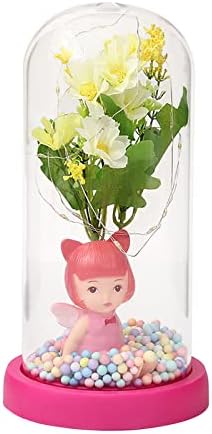 Presente do Dia dos Namorados Light Up Flower Farten Cartoon Girl Decoração Cover de vidro Ornamentos
