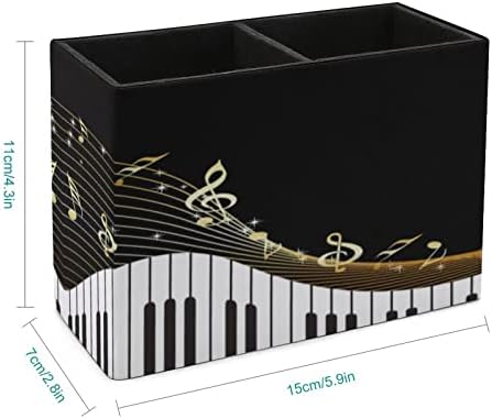 Instrumento musical e notas de couro portador de caneta grande panelas de lápis fofas de caixa de armazenamento de