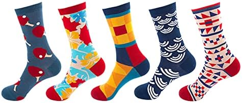 5 pares mulheres meias impressas coloridas algodão longa meias engraçadas novidade