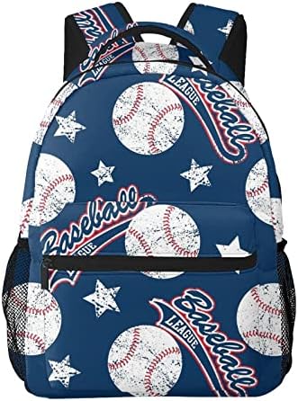 Afhyzy Baseball Laptop Backpack Women Bookbag Backpack da escola leve para garotas Backpack da faculdade Ajuste Fit