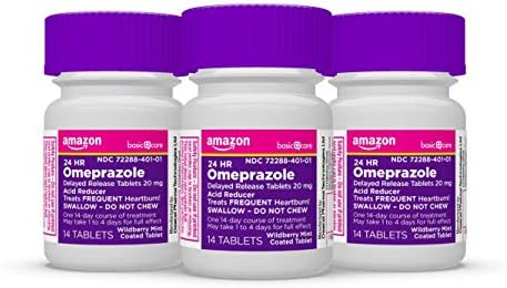 Basic Care Omeprazol Reancluir comprimidos de liberação 20 mg, redutor de ácido, comprimido com revestimento de hortelã