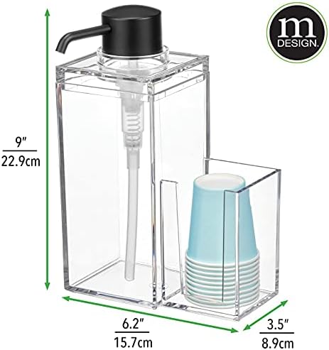 MDESIGN Modern plástico de enxaguatório bucal Caddy e porta -copos descartáveis ​​- Organizador compacto de armazenamento para vaidade