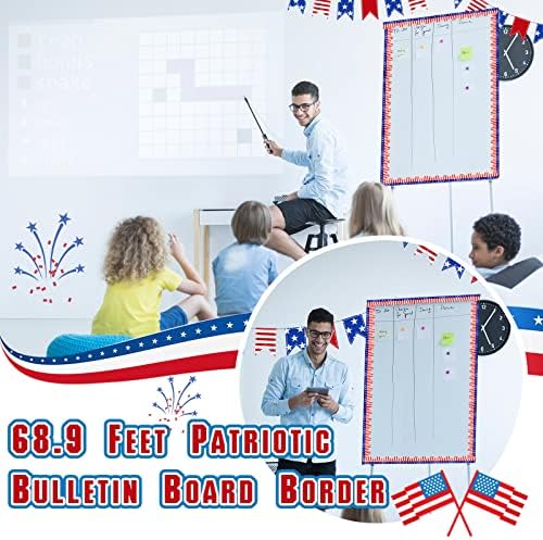 68,9 pés Patriótico Bulletin Board Border Memorial Day Bulletin Adesivo de fronteira American Bandim Bulletin Fronteira