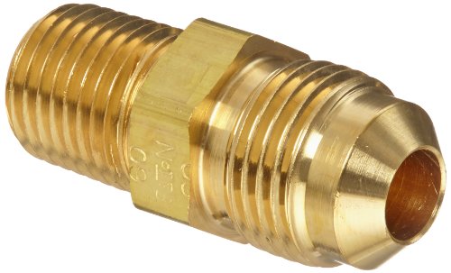 Eaton Aeroquip 2000-4-6b Brass de tubo de latão, adaptador, 3/8 SAE masculino 45 graus x 1/4 Linha de tubo macho