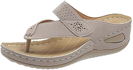 Sapatos Hamovessi Wedges para sandálias femininas com arco Apoio a chinelos ao ar livre de verão para mulheres