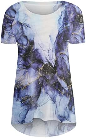 Teen Girls Crewneck Tops Blusa Tshirts for Women Women Short Manble Print Print Relaxed Fit Summer Tops Tops Roupas