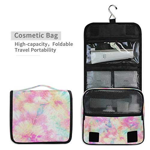 Alaza colorida corante tingra impressão rosa Viagem saco de higiene pessoal pendurado em estojo multifuncional de caixa