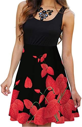 Andongnywell Women Summer Summer casual LODE FLORAL IMPRESSÃO PLAREADA MIDI VELES SOL COTEN DE VEIR