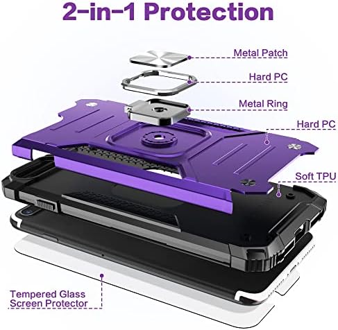 Idystar iPhone 8 Plus Case com protetor de tela, tampa de teste de queda de absterção de choque com o carro de proteção