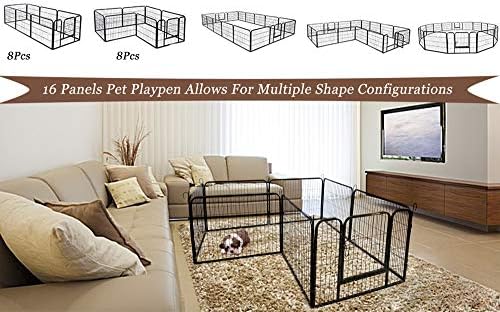 Mino Kesper Dog Playpen 40 Altura 8 painel Painel de cão de metal interno caneta de exercício ao ar livre para cães grandes/médios/pequenos