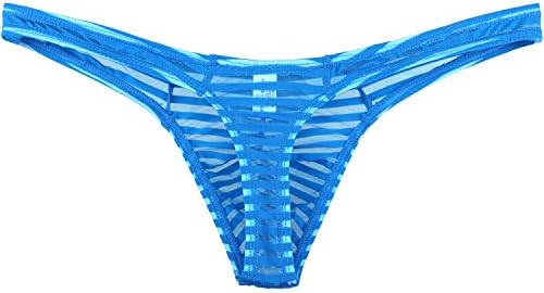 Inkingsky Men's Sexy Transprant Thong Roupa Rise baixa Veja através da calcinha esticada