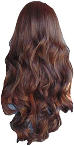 Andongnywell longas perucas encaracoladas perucas onduladas sintéticas de aparência natural parte de calor perucas resistentes ao