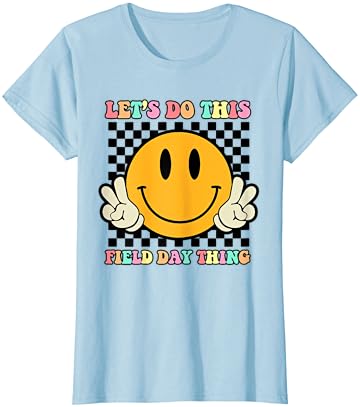 Vamos fazer essa coisa do dia de campo Retro Groovy Hippie Smile Face T-Shirt