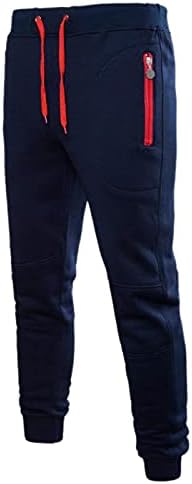 Calças de hiphop masculinas manguito de faixa confortável calça de treino de cor de cor sólida com calças de bolso 44x30