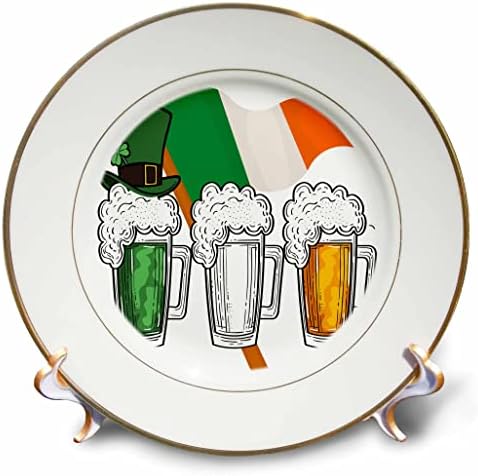 3drose St Patricks Beers nas cores da ilustração da bandeira irlandesa - placas