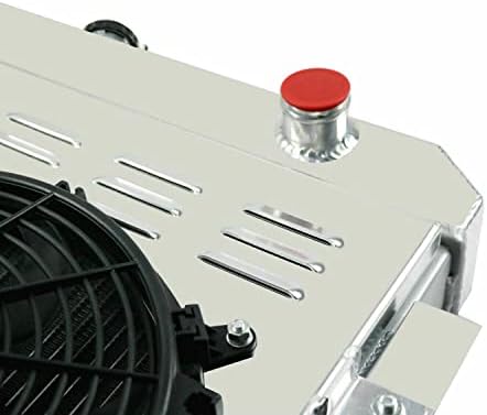 Radador de alumínio de refrigeração de 4 linhas para 1972-1986 Jeep CJ5 CJ6 CJ7 Scrambler L4 L6 V8 2,5 3,8 4,2 5,0 Gas, radiadores com o kit de termostato de ventilador elétrico com ventilador elétrico