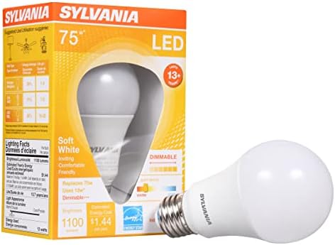 Lâmpada LED de Sylvania A19, 5,5W, 40W equivalente, 13 anos, diminuição, 450 lúmens. 2700k, branco macio - 1 pacote