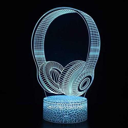 Lâmpada de mesa de fone de ouvido szg tocando led noturno quarto caseiro quarto arco -íris lampen decoração luminárias de mesa criativa para presente