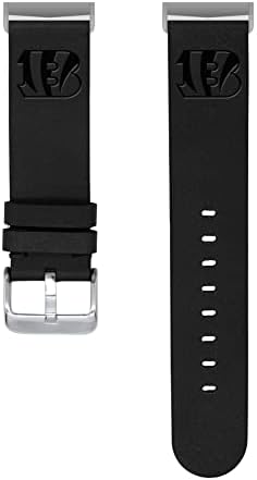 Time de jogo Cincinnati Bengals Premium Leather Watch Band compatível com Fitbit Versa 3 e Sense