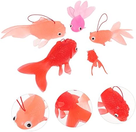 Hanabass 30 PCs Artificial Goldfish Ocean Decor Decoração de tanques de peixe Mini Modelos de peixes Adornamento de peixes dourados de peixe falso TPR de borracha infantil Soft TPR Acessórios para casa