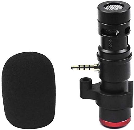 Ghghf Mini Smartphone Microfone Mic 3,5mm Plugue para celular DSLR Gravação de vídeo Broadcast Live Online Singing Chatting