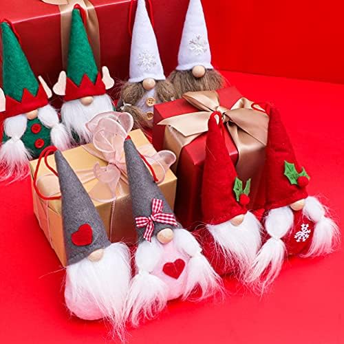 Bestoyard 8pcs natal gnome ornament ornament artesanato luxuoso sueco handmade gnome natal árvore pendurada pingente de decoração de natal santa elfo para lareira da árvore de natal