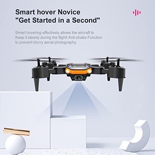 Zottel Adult e Kids Drone com câmera de 1080p, quadcóptero dobrável FPV RC com controle de voz, selfie de gesto, altitude Hold, um botão Iniciar, flip 3D, presente de brinquedo para meninos meninas