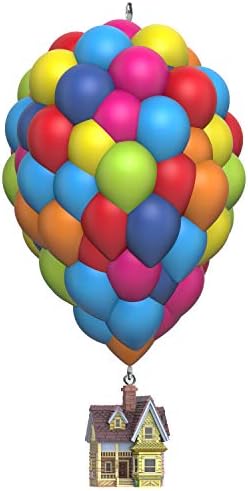 Hallmark Keetake Christmas 2019 Ano datado da Disney/Pixar Up 10th Anniversary House With Balloons Musical Ornament, UP