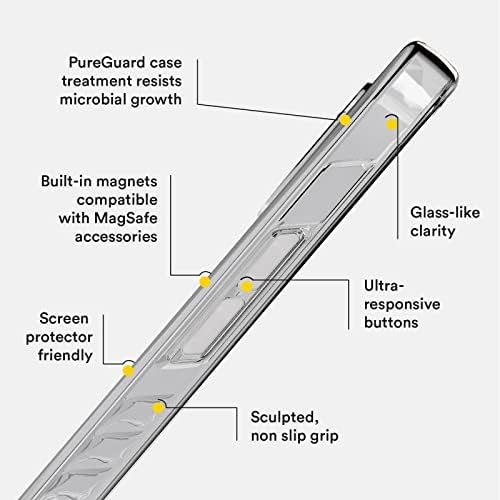 Bodyguardz Carve MagSafe para iPhone 14 Plus Caso, estojo claro à prova de choque com proteção contra queda de 10 pés,