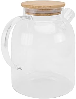 Wakauto portátil fogão de vidro de vidro para chaleira de chá de fogão de vidro jarro de água fria quente com tampa para bebida de chá 1. 6l Infusser Water Bottle