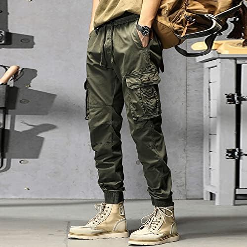 Douhen Mens Cargo Sorto Men Algodão Mens de Coloque Polícia de Bolso Sólico Calça Geral