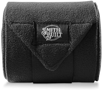 Smithbuilt Equine Fleece Polo Wraps, Black - Bandações de pernas de cavalo