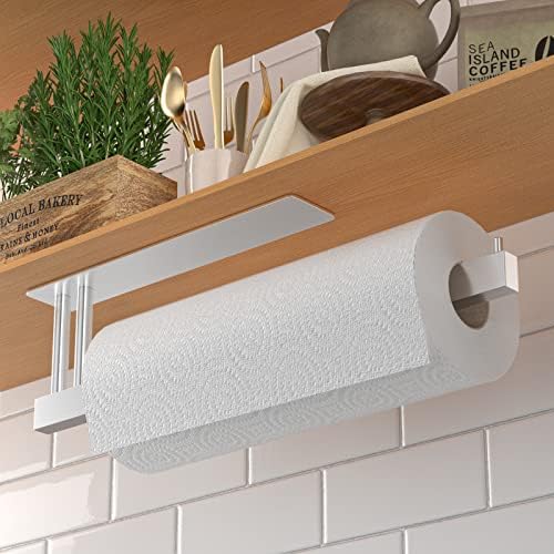 Suporte para toalhas de papel sob o armário, Yayinli adesivo Toalhas de papel Montagem de parede - Rack de toalha de papel pendurado sob o balcão para cozinha, banheiro