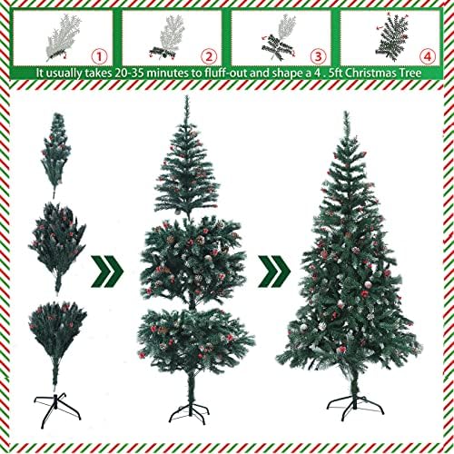 Árvore de Natal Fosco, 5/6/7/7.5/8ft Árvore de Natal Artificial Árvore de Pinheiro para Casa, Escritório, Decoração de Partimentos,