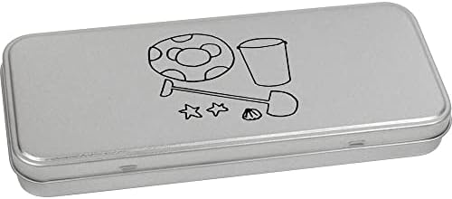 Azeeda 'Beach Itens' Metal Articled Stationery Tin/Storage Box