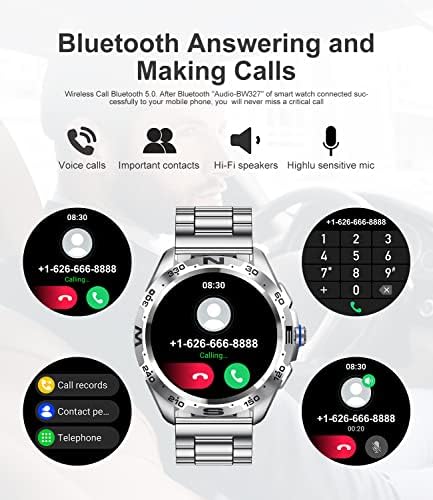 Relógios inteligentes para homens, relógios inteligentes com chamadas de voz Bluetooth, tela de toque de 1,32 relógio inteligente