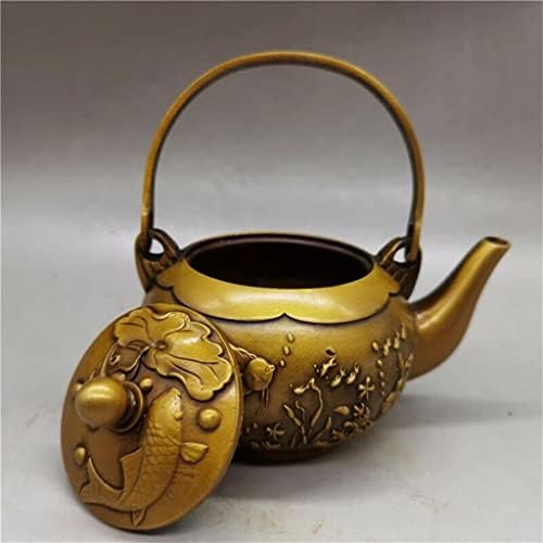 Lukeo Chinese Antique Collection Brass Flor Bird Fish Worm Tule