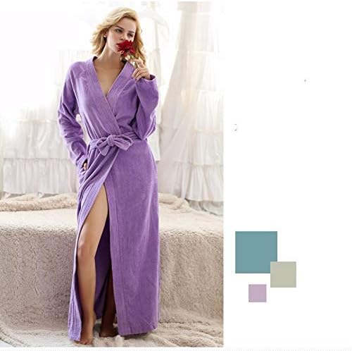 CuJux Womens e masculino Algodão puro Terry Towel Kimono Long Robe Spa Robes