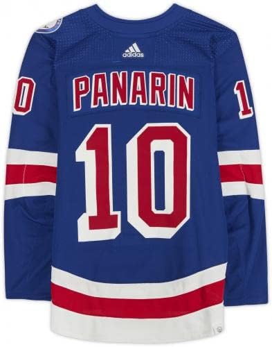 Artemi Panarin New York Rangers Usado 10 Blue Jersey vs. Dallas Stars em 14 de outubro de 2021 - Jogo usado NHL Jerseys