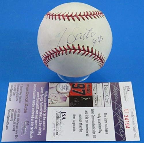 Takashi Saito assinou beisebol OML ~ la Dodgers ~ JSA U34194 - Bolalls autografados