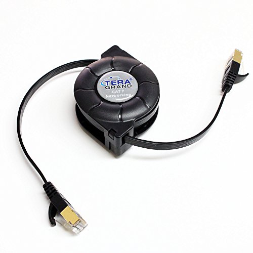 Tera Grand - Premium Cat -7 10 Gigabit Ethernet Cabo retrátil para o modem Router LAN Rede PlayStation Xbox, 1,5 metro no pacote de