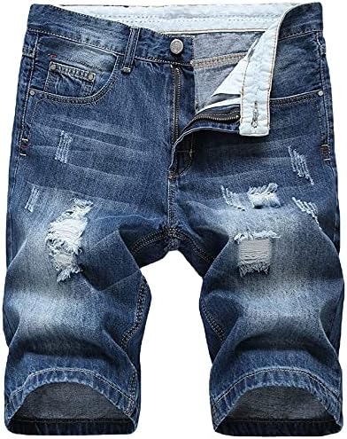 Os shorts masculinos de Ymosrh masculinos rasgaram calças curtas de lazer de lazer de lazer de jeans casual casual