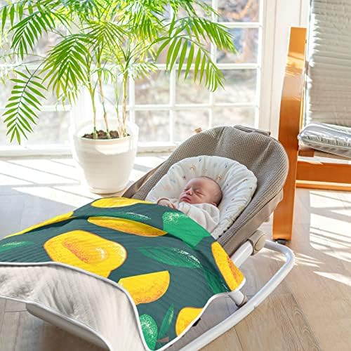 Cobertor de manga de arremesso de algodão para bebês, recebendo cobertor, cobertor leve e macio para berço, carrinho, cobertores de berçário, 30x40 in, verde